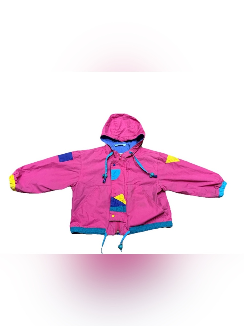 Vintage 90s Brambilla France Jacket Girls Toddler Size 3 Pink Retro Colorblock